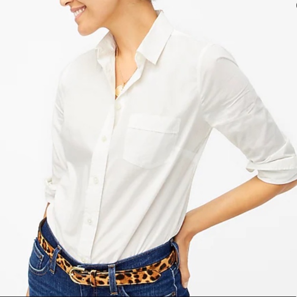 J. Crew Factory white button down blouse, size Small.